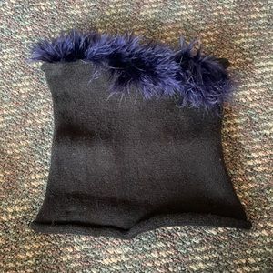 Pearl Knits black feather tube top